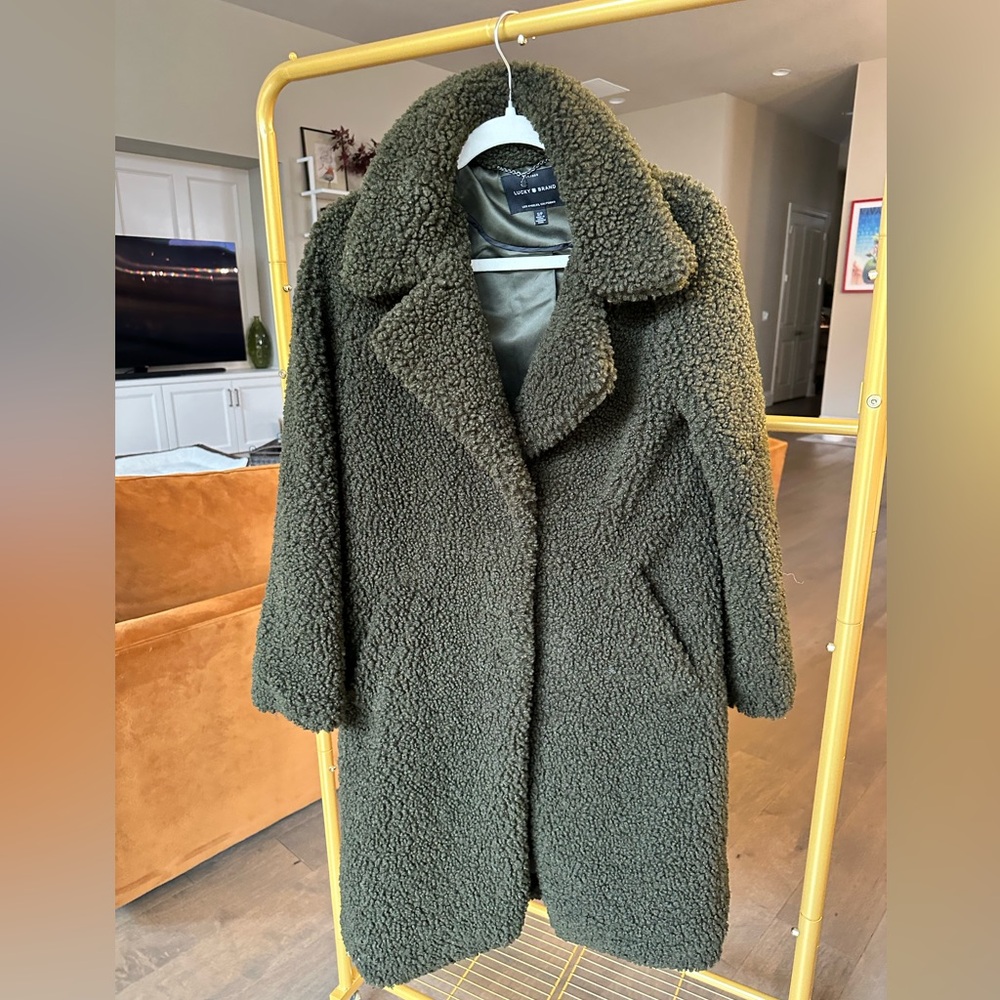 Women's Green Teddy Coat